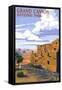 Grand Canyon National Park - Hopi House-Lantern Press-Framed Stretched Canvas