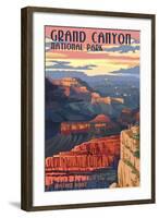 Grand Canyon National Park - Mather Point-Lantern Press-Framed Art Print