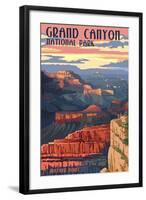 Grand Canyon National Park - Mather Point-Lantern Press-Framed Art Print