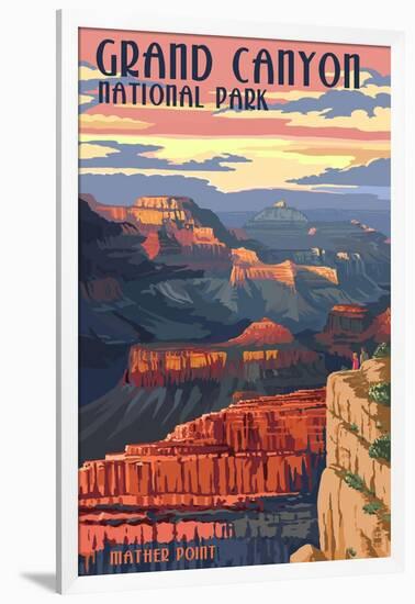 Grand Canyon National Park - Mather Point-Lantern Press-Framed Art Print