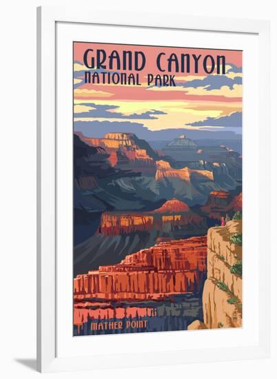 Grand Canyon National Park - Mather Point-Lantern Press-Framed Art Print