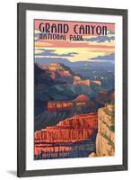 Grand Canyon National Park - Mather Point-Lantern Press-Framed Art Print