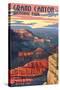 Grand Canyon National Park - Mather Point-Lantern Press-Stretched Canvas