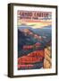 Grand Canyon National Park - Mather Point-Lantern Press-Framed Premium Giclee Print