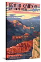 Grand Canyon National Park - Mather Point-Lantern Press-Stretched Canvas