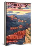 Grand Canyon National Park - Mather Point-Lantern Press-Framed Art Print