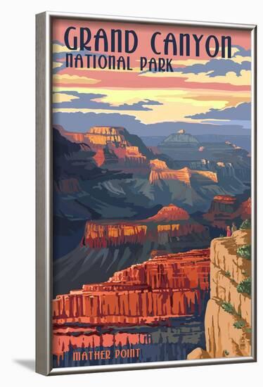 Grand Canyon National Park - Mather Point-Lantern Press-Framed Art Print