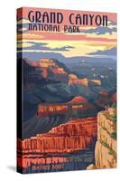 Grand Canyon National Park - Mather Point-Lantern Press-Stretched Canvas