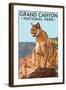 Grand Canyon National Park - Mountain Lion-Lantern Press-Framed Art Print