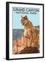 Grand Canyon National Park - Mountain Lion-Lantern Press-Framed Art Print