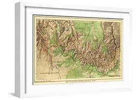 Grand Canyon National Park - Panoramic Map-Lantern Press-Framed Art Print