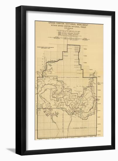 Grand Canyon National Park - Panoramic Map-Lantern Press-Framed Art Print