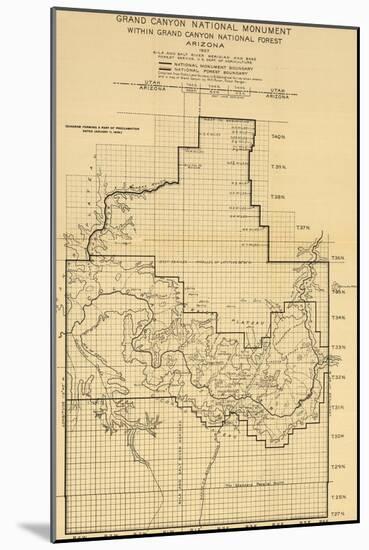 Grand Canyon National Park - Panoramic Map-Lantern Press-Mounted Art Print