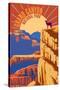 Grand Canyon National Park - Psychedelic-Lantern Press-Stretched Canvas