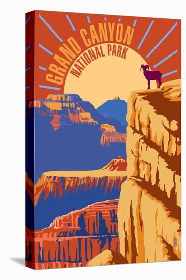 Grand Canyon National Park - Psychedelic-Lantern Press-Stretched Canvas