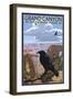 Grand Canyon National Park - Ravens and Angels Window-Lantern Press-Framed Art Print