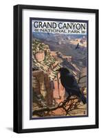 Grand Canyon National Park - Ravens at South Rim-Lantern Press-Framed Art Print