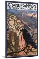 Grand Canyon National Park - Ravens at South Rim-Lantern Press-Mounted Art Print