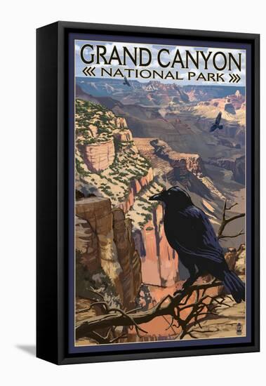 Grand Canyon National Park - Ravens at South Rim-Lantern Press-Framed Stretched Canvas