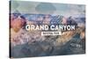 Grand Canyon National Park - Rubber Stamp-Lantern Press-Stretched Canvas