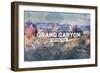 Grand Canyon National Park - Rubber Stamp-Lantern Press-Framed Art Print