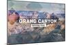 Grand Canyon National Park - Rubber Stamp-Lantern Press-Mounted Art Print