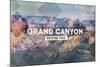 Grand Canyon National Park - Rubber Stamp-Lantern Press-Mounted Art Print