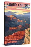 Grand Canyon National Park - Sunset View-Lantern Press-Stretched Canvas