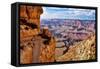 Grand Canyon National Park - Trail View-Lantern Press-Framed Stretched Canvas