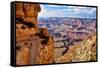 Grand Canyon National Park - Trail View-Lantern Press-Framed Stretched Canvas