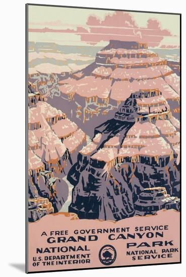 Grand Canyon National Park Travel Poster-null-Mounted Art Print