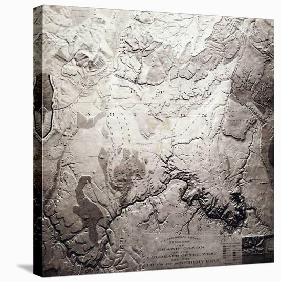 Grand Canyon of Colorado and Utah - Panoramic Map-Lantern Press-Stretched Canvas