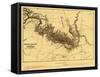Grand Canyon of Colorado River - Panoramic Map-Lantern Press-Framed Stretched Canvas