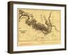 Grand Canyon of Colorado River - Panoramic Map-Lantern Press-Framed Art Print