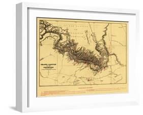 Grand Canyon of Colorado River - Panoramic Map-Lantern Press-Framed Art Print