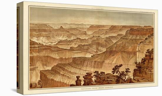 Grand Canyon: Panorama from Point Sublime (Part III. Looking West), c.1882-William Henry Holmes-Stretched Canvas