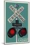 Grand Canyon Railway, Arizona - Railroad Crossing-Lantern Press-Mounted Art Print