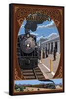 Grand Canyon Railway, Arizona - Williams Depot-Lantern Press-Framed Stretched Canvas