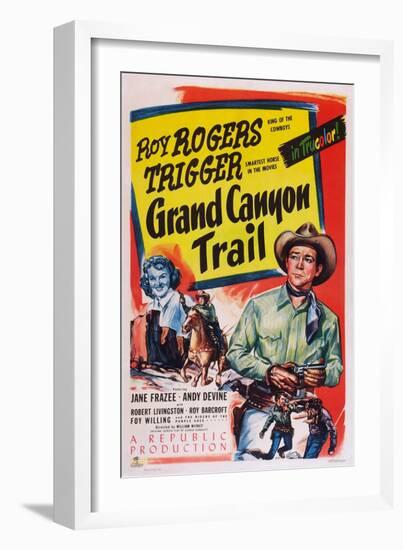 Grand Canyon Trail, from Left: Jane Frazee, Roy Rogers, 1948-null-Framed Art Print