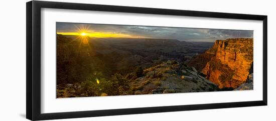 Grand Canyon viewed west of Moran Point at sunset with an approaching storm on the right, USA-Steven Love-Framed Photographic Print