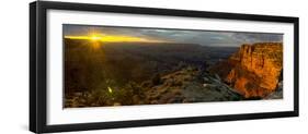 Grand Canyon viewed west of Moran Point at sunset with an approaching storm on the right, USA-Steven Love-Framed Photographic Print