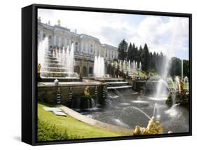 Grand Cascade at Peterhof Palace (Petrodvorets), St. Petersburg, Russia, Europe-Yadid Levy-Framed Stretched Canvas