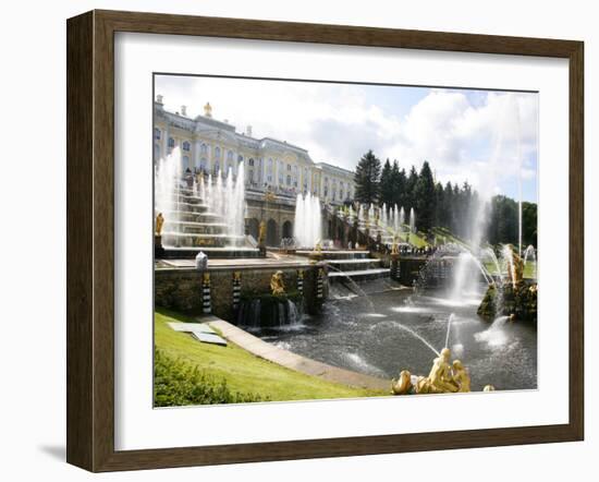 Grand Cascade at Peterhof Palace (Petrodvorets), St. Petersburg, Russia, Europe-Yadid Levy-Framed Photographic Print