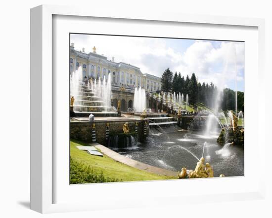 Grand Cascade at Peterhof Palace (Petrodvorets), St. Petersburg, Russia, Europe-Yadid Levy-Framed Photographic Print