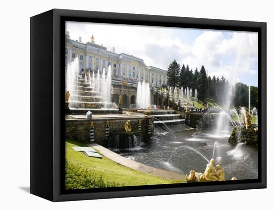 Grand Cascade at Peterhof Palace (Petrodvorets), St. Petersburg, Russia, Europe-Yadid Levy-Framed Stretched Canvas