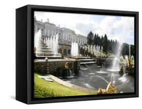 Grand Cascade at Peterhof Palace (Petrodvorets), St. Petersburg, Russia, Europe-Yadid Levy-Framed Stretched Canvas