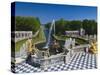 Grand Cascade Fountains, Peterhof, Saint Petersburg, Russia-Walter Bibikow-Stretched Canvas