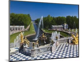 Grand Cascade Fountains, Peterhof, Saint Petersburg, Russia-Walter Bibikow-Mounted Photographic Print
