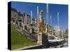Grand Cascade Fountains, Peterhof, Saint Petersburg, Russia-Walter Bibikow-Stretched Canvas