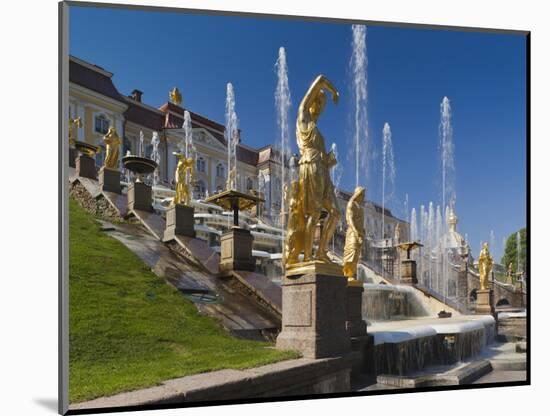 Grand Cascade Fountains, Peterhof, Saint Petersburg, Russia-Walter Bibikow-Mounted Photographic Print